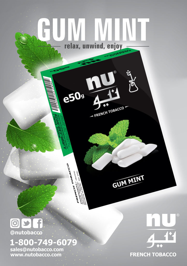 Nu Hookah Tobacco, NU Gum Mint 50g Coconara Online