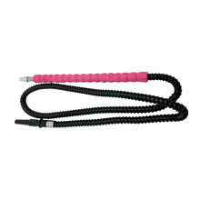 Aluminium Hookah Hose with Sponge Handle Pink Black