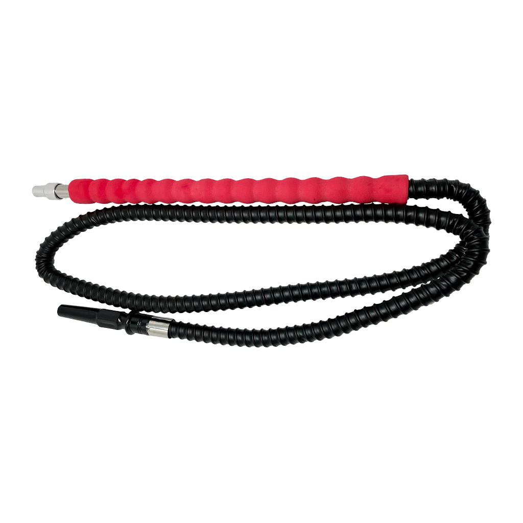 Aluminium Hookah Hose with Sponge Handle Red Black