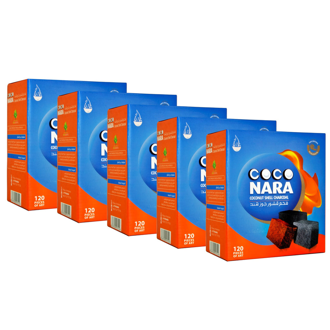  Coco Nara Hookah Shisha carbón natural, CN 120pcs - FLAT,  Paquete de 1, 1, 1 : Salud y Hogar