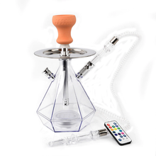 Diamond Shape Acrylic Hookah LED light Clear