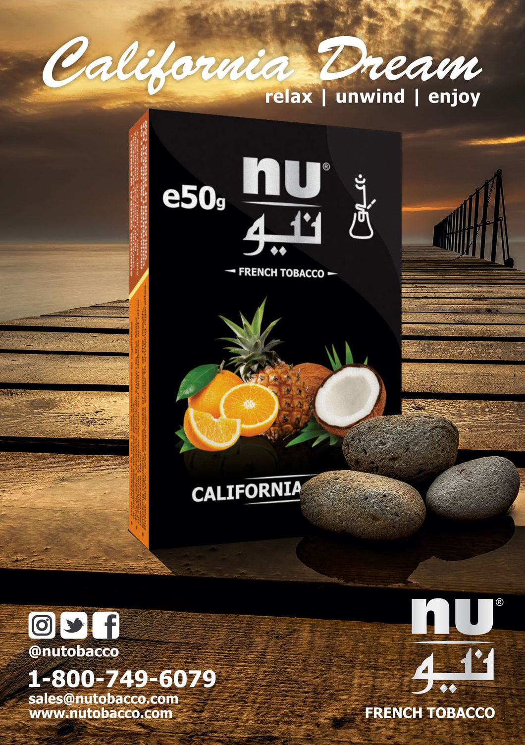 Nu Hookah Tobacco, NU California Dream - 250g | Coconara Online