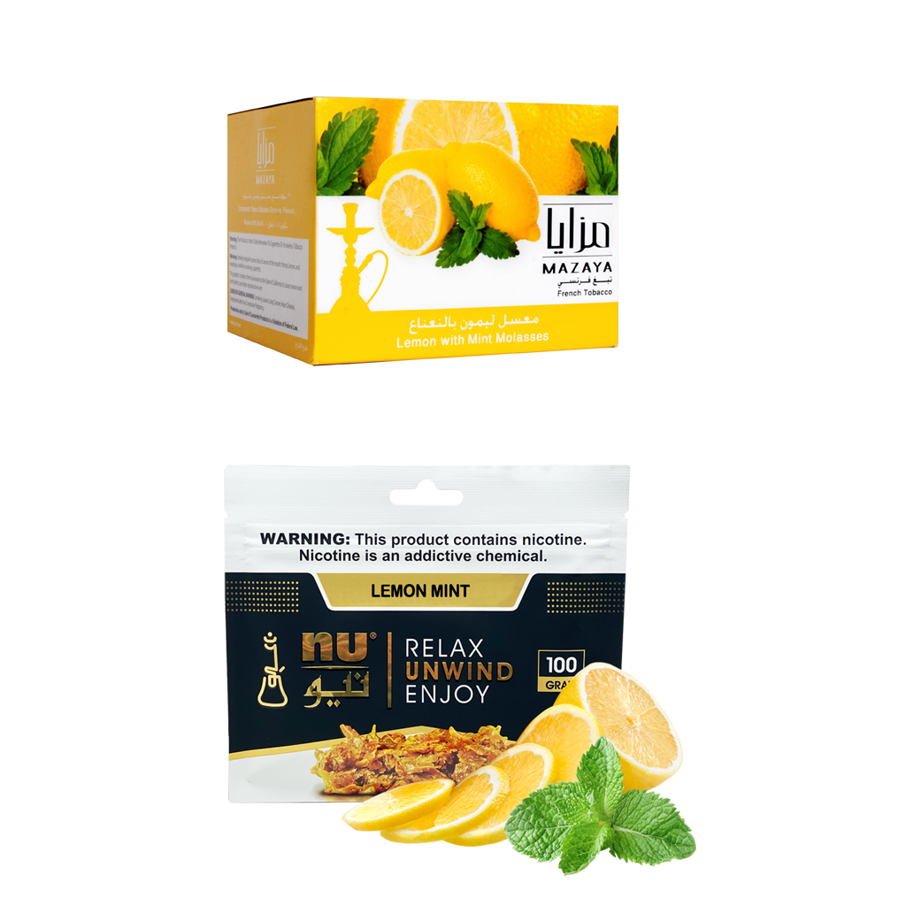 Lemon Mint Combo Mazaya Tobacco and Nu Tobacco Package - 250g +